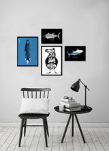 Afbeelding in Gallery-weergave laden, Grafische zwart wit print - Fish and Chip