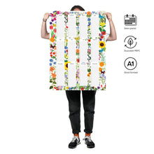 Afbeelding in Gallery-weergave laden, Botanische Verjaardagskalender Poster A1 - Bloemen Design - Duurzaam PEFC papier.