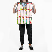 Afbeelding in Gallery-weergave laden, A2 verjaardagskalender poster van De Beeldvink met kleurrijke fantasiedieren in handen van een model om het formaat van de poster te laten zien
