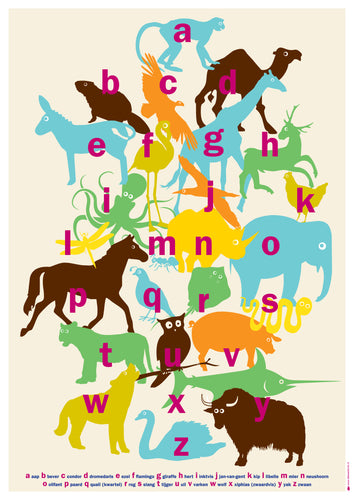 alfabetposter met dieren van De Beeldvink