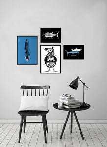 Grafische poster - Blue Rocket Fish