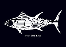 Afbeelding in Gallery-weergave laden, Grafische zwart wit print - Fish and Chip