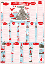 Afbeelding in Gallery-weergave laden, A2 verjaardagskalender poster van De Beeldvink met nautische fantasiedieren vol met zeebonken, zeeschuimers en drunken sailors.